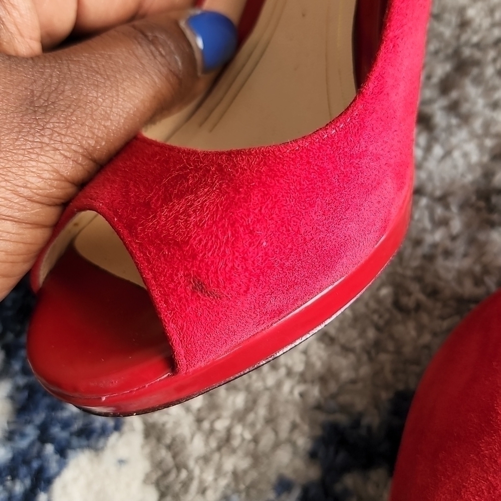 Cole Haan peep toe red heels Office Siren Corpcore - Picture 5 of 10